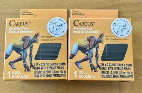 Careus 970285515497 Kt Tape Black Kinesiology 8 Precut Strips 2 Pack