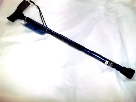 Carex 011822047173 Soft Grip Derby Cane Blue Mottled Ergonomic Handle Strap Adjustable New