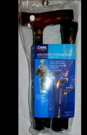 A773-00 Carex Healthcare Products Folding Cane Adjustable Adult New