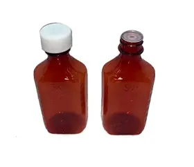 Ccd92 Caribbean Coastal Delights Oval Pharmacy Plastic Bottles - 6 Oz- Child-resistant Caps Amber Liquid Med