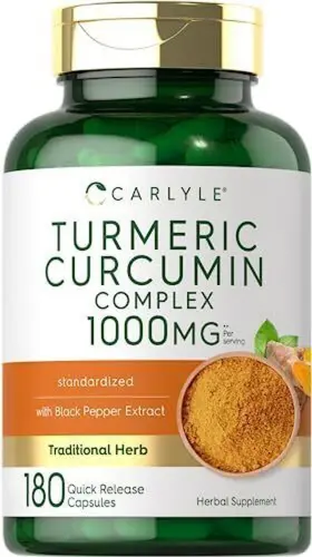 Carlyle 313035775707 Tumeric Curcumin Compex 1000mg 180 Capsules - Without Gluten