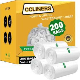 Ccliners 806149559474 3 Gallon Clear Small Garbage Bags 200 Count Pack Of 1 Clean Plastic