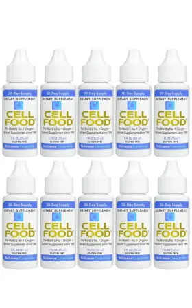 Cellfood 737110000032 Liquid Oxygen Supplement 1 Fl Oz Pack Of 10 Boost Energy Lymphatic