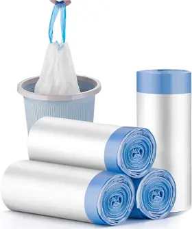 Charmount 791342555210 4 Gallon Trash Bags - Drawstring Small 1 Count Pack Of 60 Blue