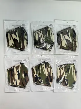 Chic Tweak Ny 849985027868 6 Units Reusable Cotton Washable Cloth Soft Unisex Face Masks - Camo Print Green