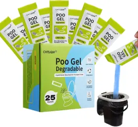 Fm-25 Chtsjqw Portable Toilet Powder Poo Gel For 0.35 Ounce Pack Of 25 Packets