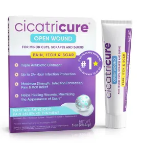 Cicatricure 650240070655 Triple Antibiotic Ointment With Pain Relief 1 Oz Bacitracin Cream