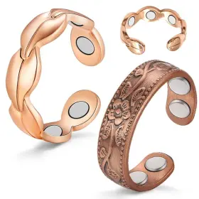 1-fishtail Cigmag 0930006 2pcs Copper Rings For Women Adjustable And Rose Gold