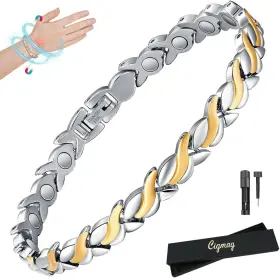 2025060708 Cigmag Magnetic Bracelets For Women Titanium Steel 1pcs Silver Gold Fishtail