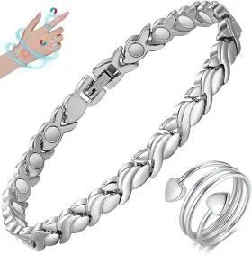 22062517 Cigmag Magnetic Bracelet For Women Titanium Steel And Copper Ring Fishtail