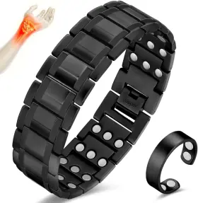 230307006 Cigmag 3x Copper Bracelet For Men Triple Ultra Strength Magnets Pure Black
