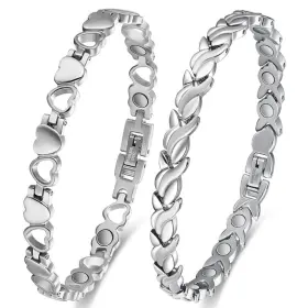 Usq0105003 Cigmag 2pcs Magnetic Bracelets For Women 8 Inches Fishtail And Love