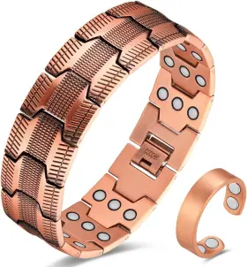 Usq0203006 Cigmag 3x Copper Bracelet For Men Triple Ultra Strength Magnets Texture