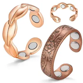 1-fishtail Cigmag Usq0930006 2pcs Copper Rings For Women Adjustable And Rose Gold