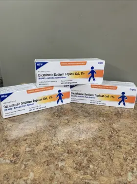 100grams Cipla 369097720445 Diclofenac 1% Gel / 3 Tubes Of Each New In Box Exp 10/2027