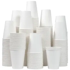 12oz-300 Clawsoff Paper Coffee Cups 12oz 300 Count White Disposable Thickened Cold Home