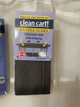 Clean Cart 010482953565 Shopping Car Seat Handle Guard Gray Foldable Keeps Hands