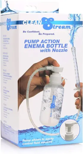 Cs-af535 Clean Stream Pump Action Enema Bottle W Nozzle - Hygiene Douche Kit