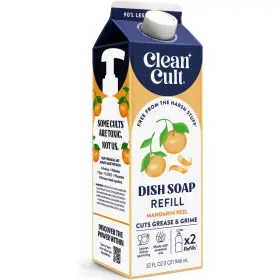 Lds-r-32-man Cleancult Dish Soap Liquid Refill 32oz Plant Based Cleaning Power Mandarin Peel