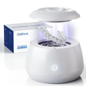 Sc-194-1 Clelifove Ultrasonic Retainer Cleaner Machine 48khz Denture And Aligner Cleaning White