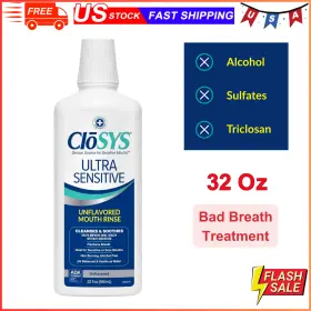 2c-32-12ru Closys Ultra Sensitive Mouthwash Unflavored Soothe Mouth - 32 Oz Alcohol Free
