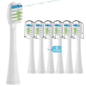 Clouddent Wp-115-w Replacement Brush Heads 6 Pack Sonic Fusion Sf01 Sf02 Sf03 Sf04 White Flossing