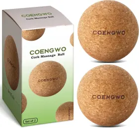 Cw0009e-cwus-f1 Coengwo Cork Ball Lacrosse Deep Tissue Muscle 2 Balls No Bag Brown