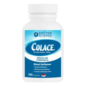 Colace 367618000182 Stool Softener 100mg 150 Capsules Docusate Sodium Constipation Relief