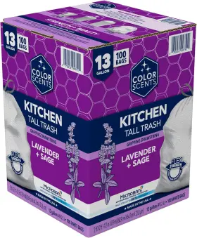 1784035 Color Scents Tall Kitchen Trash 1 Count Pack Of 100 Lavender Sage Scent