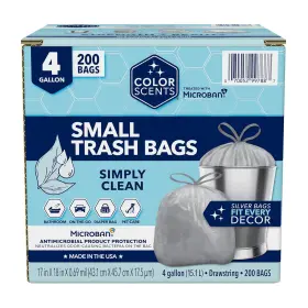 1969876 Color Scents Small Trash Bags - 4 Gallon 200 1 Pack Of Silver