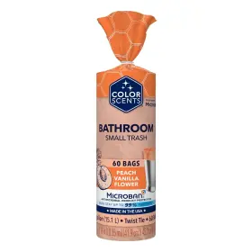 2043045 Color Scents Small Trash Bags - 4 Gallon 60 Count Pack Of 1 Peach Fuzz