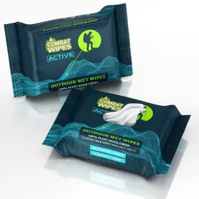 Combat Wipes 693493094306 Active Outdoor Wet - Extra 25 Count Pack Of 2