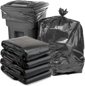 Coobbar 738634997242 65 Gallon Trash Bags 25 Pack Extra-large Black 1 Count Of