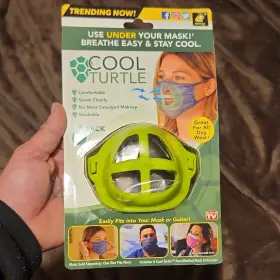 075181 Cool Turtle Non-medical Mask Enhancer 6 Pack Green Washable Comfortable Reusable