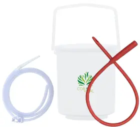 Cor-vital 784672191685 5 Piece Bpa Free Enema Kit With Clear Bucket Soft Tube Easy To Use And Clean