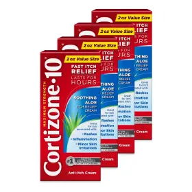 Cortizone-10 Cortizone 10 914165 Itch Relief Cream 1% Hydrocortisone Maximum Strength 2oz Pack Aloe