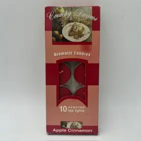Country Dreams 601486101467 9 Pack Scented Tea Lights Apple Cinnamon Smokeless Dripless Read