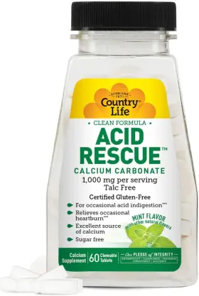5391 Country Life Acid Rescue Chewable Tablets - Certified 60 Count Pack Of 1
