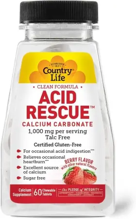 5392 Country Life Acid Rescue Chewable Tablets - Certified 60 Count Pack Of 1