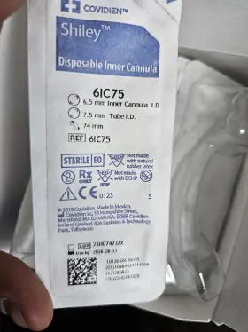 61c75 Covidien Shiley Flexible Disposable Inner Cannula Dic Box Of 12. Exp 6/23/2028