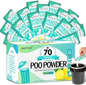 70pcs-lemon Crazythur Xnf-70 Portableportable Toilet Gel Poo Powder 0.01 Ounce Pack Of 70