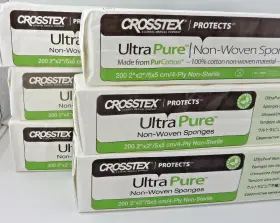 Enc100 Crosstex 4-pack Gauze Sponges Nonwoven 2x 2 Inch Eco-friendly 4-ply Organic Cotton 800 Ct