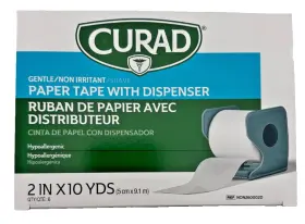 Curad 2&quot Paper Adhesive Tape With Dispenser 2 Inch X 10 Yd. Box Of 6