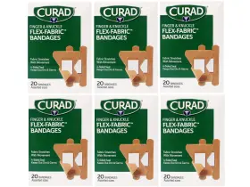 20731 Curad 6 Pack - Flex-fabric Finger And Knuckle Bandages Assorted Sizes 20 Ct
