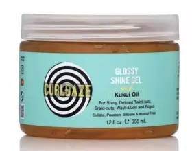 Curldaze 755439360477 Glossy Shine Gel Kukui Oil 12 Fl Oz Paraben Sulfate Alcohol Free
