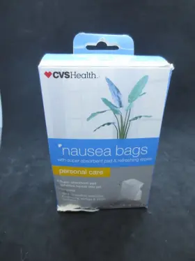 Cvs 050428425794 2 Boxes Health Nausea Bags Super Absorbent Pad - Refreshing Wipes 12ct