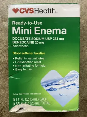 977714 Cvs Mini Enemas Health 5 Doses Each Stool Softener Laxative