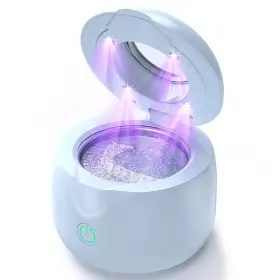 I8-bqpt-9owt Cxruy Ultrasonic Retainer Cleaner - Uv Dental Cleaning Pod Night Guard Blue