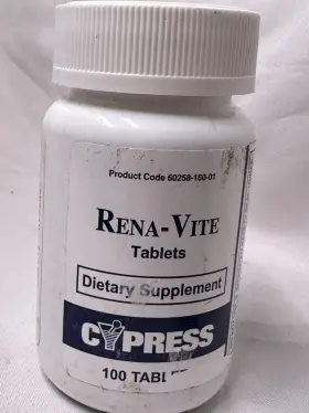 60258-0160-01 Cypress Rena-vite Tablet 100ct Renal Vitamins Exp 5/27