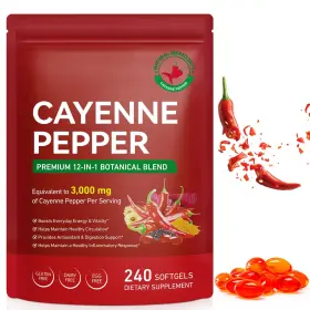 Daiasns 758548835706 Cayenne Pepper Capsules 240 Softgels Vitamin E D3 K2 Grape Seed Beetroot
